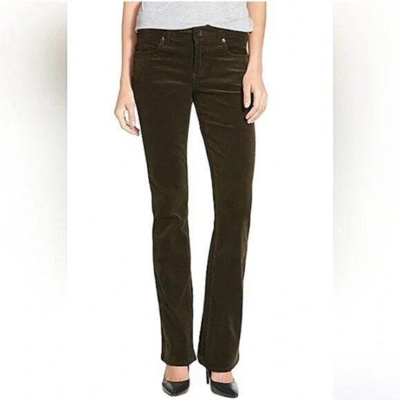 KUT Farrah Baby Bootcut Corduroy Pants Dark Chocolate Brown Size 8 - Picture 1 of 11